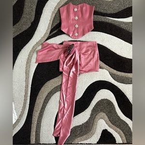 Gorgeous Two Piece Silk Corset and skirt set